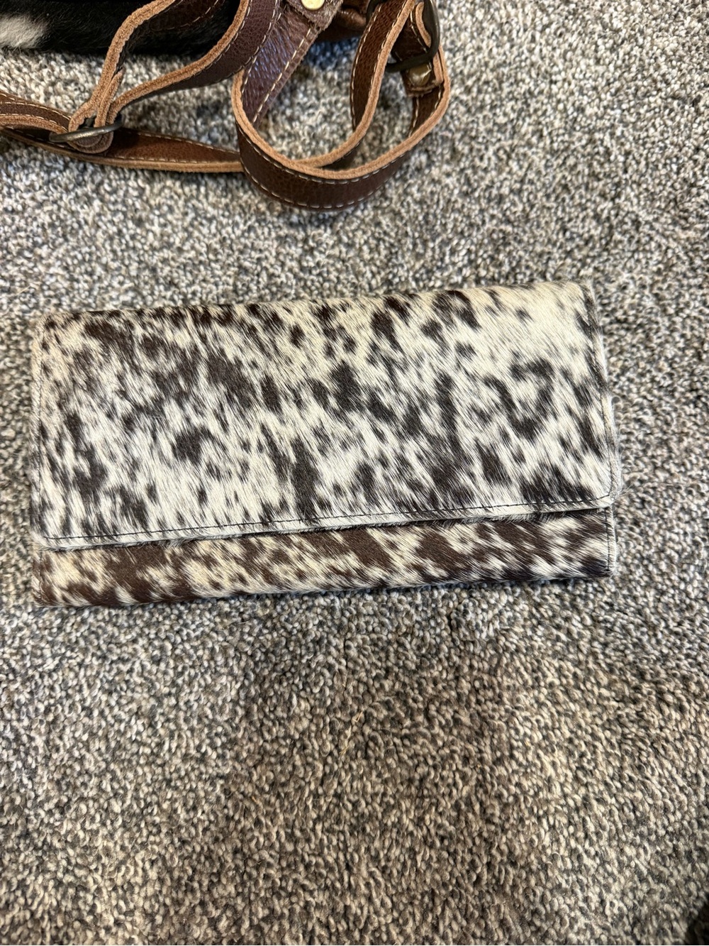 Myra Bag Patchwork Cowhide Mini Backpack - Brown White Black - Picture 5 of 6